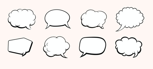 Hand-Drawn Speech Bubble Collection – Comic & Dialogue Shapes Set