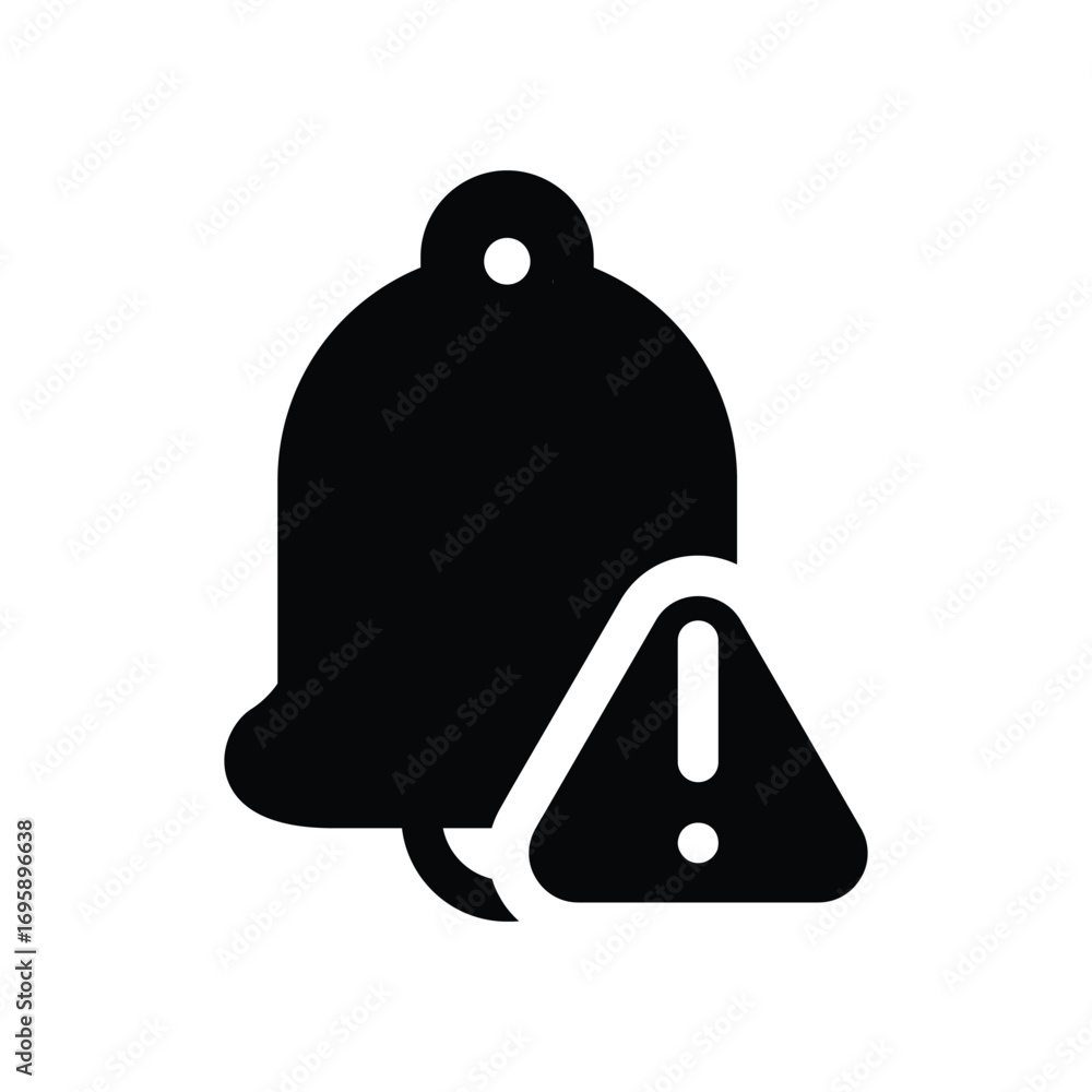 Poster notification bell allert solid icon vector design good for web or mobile app