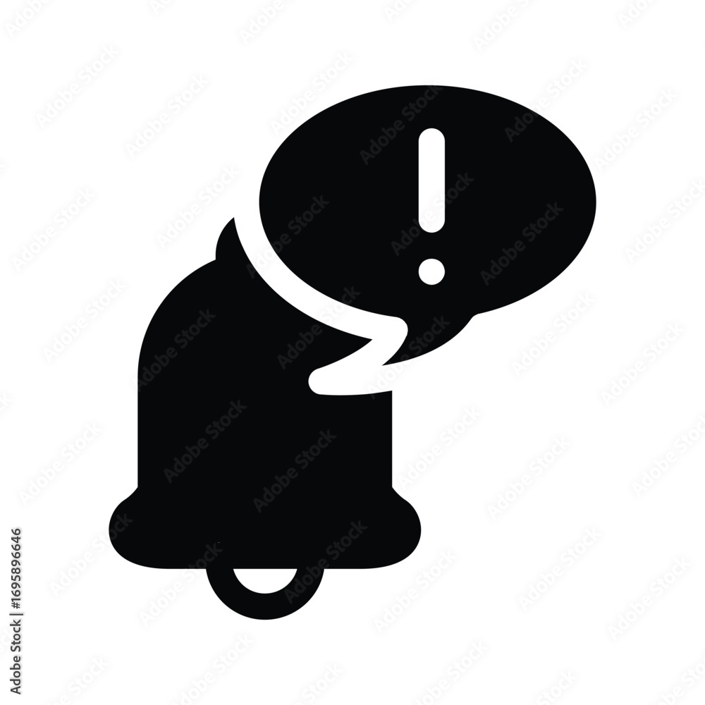 Poster notification bell allert message solid icon vector design good for web or mobile app