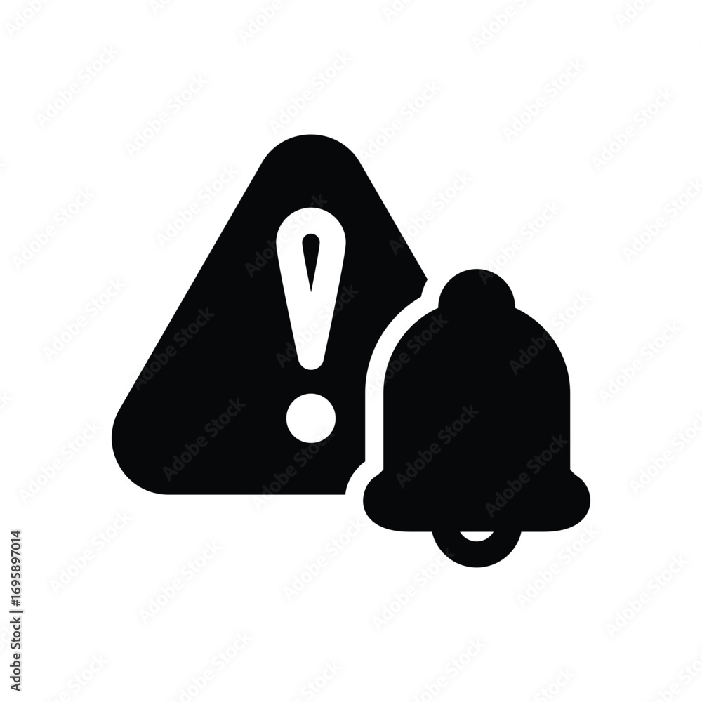Poster notification bell allert solid icon vector design good for web or mobile app