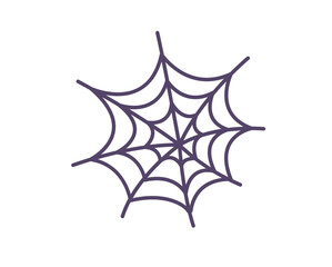 Spider web, cobweb halloween decorative element. Cartoon comic vector isolated illustration.