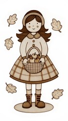 little girl with autumn theme
