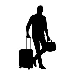 Standing passenger icon in flat vector style