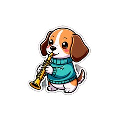 HD Cute animal playing musical instruments sticker