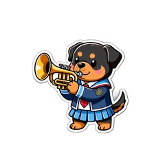 HD Cute animal playing musical instruments sticker