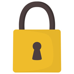 Yellow lock cartoon illustration  © GOOKKIK