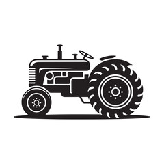 Modern Farm Tractor Silhouette vector. vector illustration EPS 10.