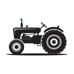 Silhouette of a tractor illustration vector. Vector illustration EPS 10 