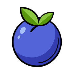 Colored blueberry. Blueberry icon isolated on white background. Vector illustration.