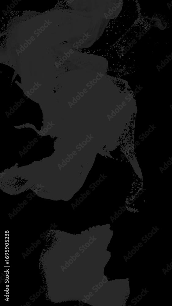 Wall mural dark gray wispy smoke flow loop on alpha transparent background