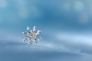 pristine minimalist setting celebrating new year  featuring delicate snowflake gracefully positioned on soft