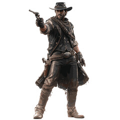Vector cowboy with gun isolated 