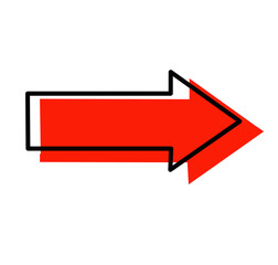 red arrow sign isolated on white background