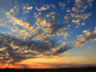 Beautiful evening with sunset light.