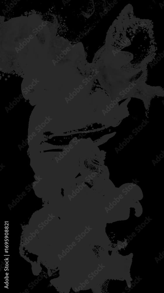 Wall mural dark gray wispy smoke flow loop on alpha transparent background