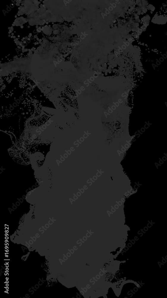 Wall mural dark gray wispy smoke flow loop on alpha transparent background