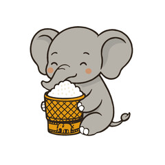 elephant and  sticky rice