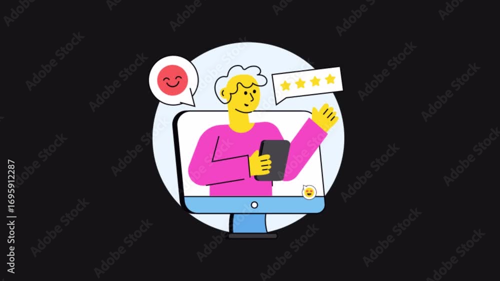 Poster Customer Review  2D Motion Graphics Animation Alpha Channel