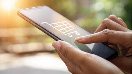 Close-Up of Fingers Scrolling Through Online Commerce on Smartphone
