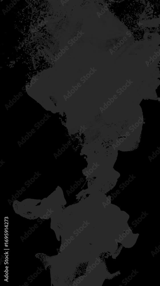 Wall mural dark gray wispy smoke flow loop on alpha transparent background