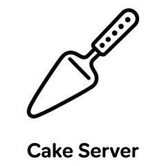 Cake server icon illustration used for serving cakes pastries and desserts with a handle design element silhouette