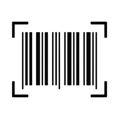 Barcode image for product identification and scanning with black lines and white background for retail use silhouette