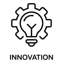 Innovation lightbulb with gear represents creative solutions and technological advancement concept vector 96 silhouette