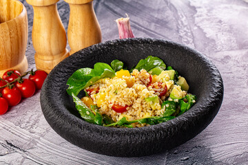 Bilgur tabuleh salad with vegetables