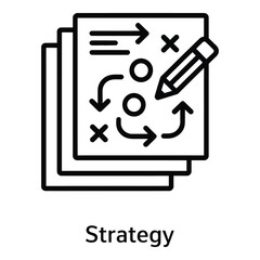 Planning strategies and tactics for business success with pencil and paper documentation process silhouette