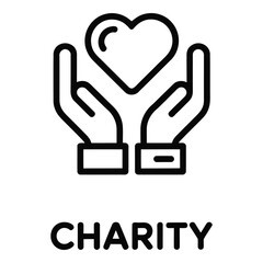 Obraz premium Heart in hands charity symbol representing giving and kindness and support for others needs silhouette