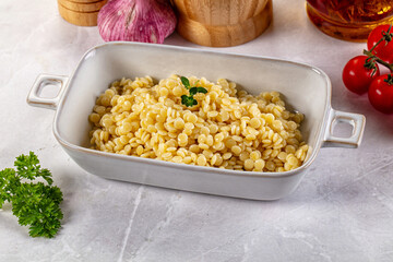 Boiled ptitim grain wheat pasta