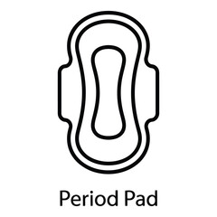Feminine hygiene product icon represents menstruation and women's health and personal care items silhouette