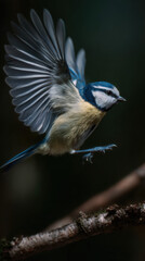 Fototapeta premium Blue Tit Taking Off