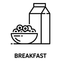 Cereal and milk breakfast bowl illustration vector image for design and decoration needs silhouette
