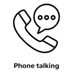 Telephone communication with speech bubble indicating conversation and talking on the phone device silhouette