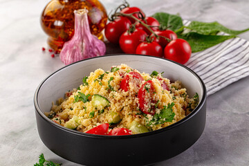 Cous cous with vegetables tabulle