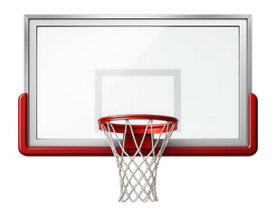 Regulation-size basketball hoop with a tempered glass backboard for gymnasiums