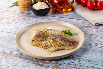 Steamed dietary tilapia fish fillet