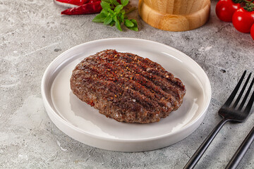 Hot Grilled beef burger cutlet