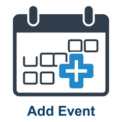 Obraz premium Art of a modern calendar icon with a blue plus sign indicating add event, isolated on a white background