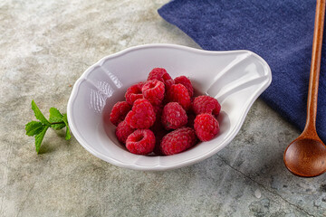 Organic ripe sweet juicy paspberry