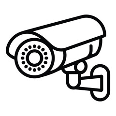 Security camera outline icon vector illustration for surveillance and protection needs online and offline silhouette