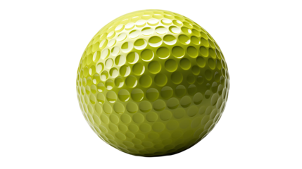 yellow Golf ball isolated on white background