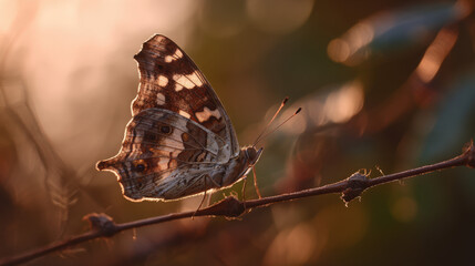 Obraz premium Butterfly against Bokeh Background Soft Morning Light