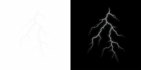 Lightning bolt isolated PNG, electric storm flash, thunderbolt on transparent background
