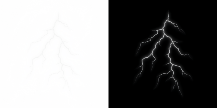 Lightning bolt isolated PNG, electric storm flash, thunderbolt on transparent background
