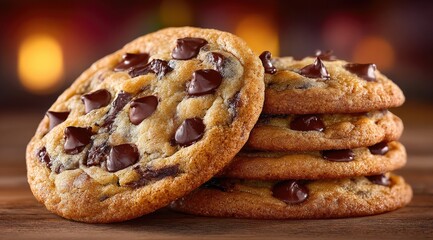 Stack of chocolate chip cookies