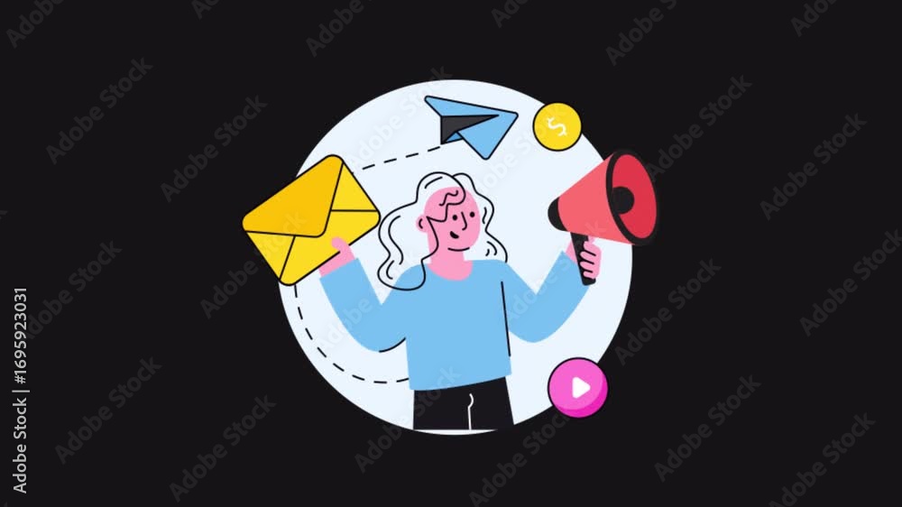Poster email advertisement 2d motion graphics animation alpha channel