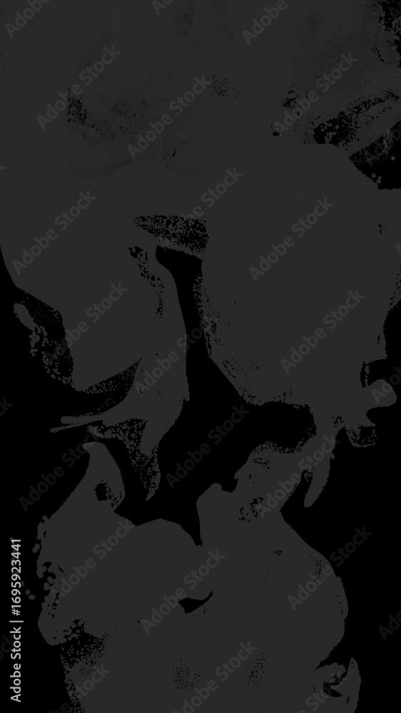 Wall mural dark gray wispy smoke flow loop on alpha transparent background