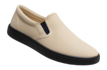 Canvas slip-ons with elastic side gores and a minimalist design
